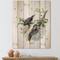 Designart - Vintage Birds In The Wild V - Traditional Print on Natural Pine Wood